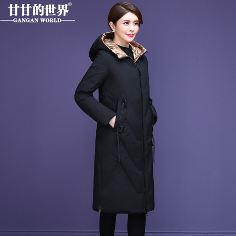 【90%白鸭绒】过膝长款防风保暖羽绒服甘甘的世界2018冬季新款女商品大图