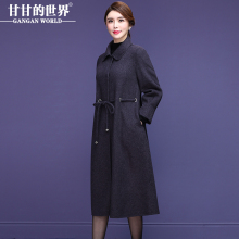 【全羊毛】甘甘的世界秋冬新款修身显瘦娃娃领双面呢大衣女中长款图片