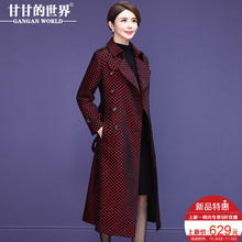 【加厚立体绒面】甘甘的世界2018秋冬新款中长款风衣外套中年女图片