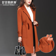 风衣女2018春秋新款女装甘甘的世界西装翻领中长款中年外套Q图片