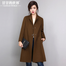 毛呢大衣女中长款长袖2017秋装新款甘甘的世界韩版双面呢子外套Q图片