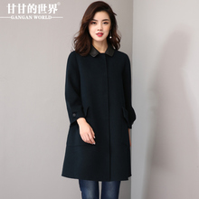 毛呢外套女韩版中长款2017秋冬新款甘甘的世界长袖双面呢子大衣Q图片
