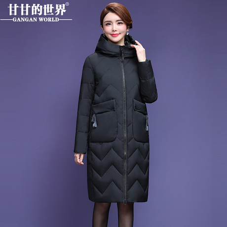 【90%白鸭绒】轻薄羽绒服女减龄优雅甘甘的世界新款中长款防风料商品大图