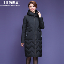 【90%白鸭绒】轻薄羽绒服女减龄优雅甘甘的世界新款中长款防风料图片