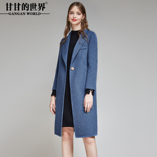 甘甘的世界2018秋冬新款宽松羊毛阿尔巴卡羊驼毛大衣女双面呢外套图片