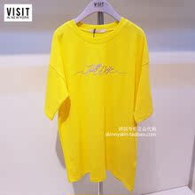 18春减龄刺绣宽松短袖 2色 T恤女 韩国直邮 VISITINNEWYORK专柜代购