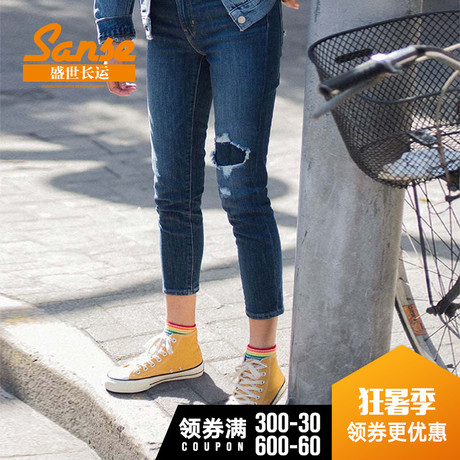 Levi's李维斯 春季700系列女士721紧身高腰球鞋牛仔裤 39132-0006商品大图