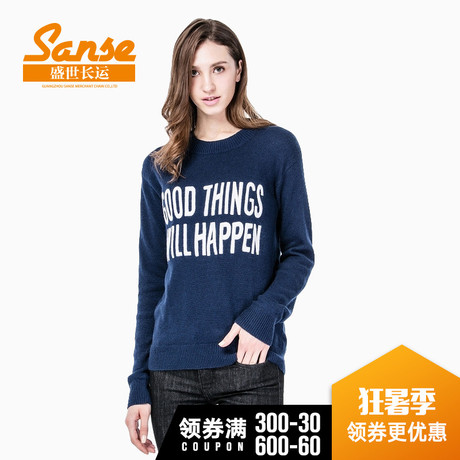 Levi's李维斯 女士绣花字母图案圆领套头毛衣 26853-0002商品大图