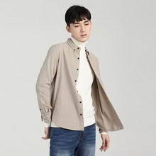 Vancl/凡客诚品长袖休闲法兰绒格子衬衫男韩版新款衬衫男秋冬修身