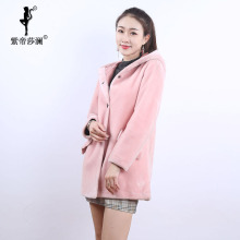 紫帝莎澜紫帝莎澜女装2018新款韩版羊毛皮草休闲百搭款显瘦女外套图片