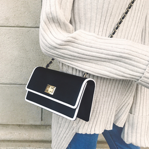 时尚简约单肩锁扣链条小包