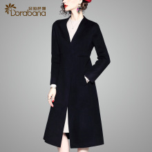 朵拉芭娜2018流行大衣女装时尚修身显瘦中长款双面呢外套女秋冬款图片