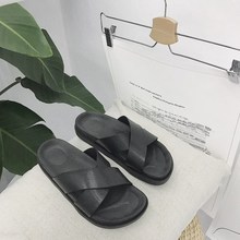 女夏 厚底欧美露趾交叉休闲百搭外穿拖鞋 简约交叉拖鞋 韩国新款