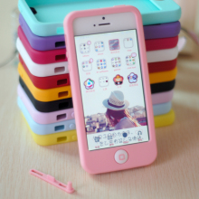 苹果SE手机壳iphone5s硅胶保护套软壳5韩国可爱聪明豆潮女防摔壳