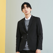 美特斯邦威西服男春秋新款简洁分割西装
