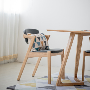 ZOMO日式 实木椅子简约餐桌餐椅组合白橡木电脑椅环保/客厅家具