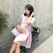 AMUM夏装新品孕妇装 绑带可调节可哺乳装连衣裙
