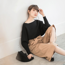 桔熊保暖横压纹蝙蝠袖针织衫套头毛衣女装秋冬大码FA1443图片