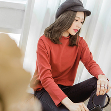 桔熊桔选简约半高领长袖纯色拉架上衣打底衫女装秋冬大码AB5419图片