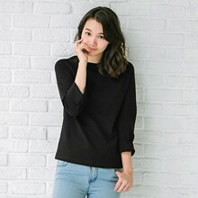 桔熊优惠秋冬装新款简约外穿卷边袖纯色细针织衫上衣女大码FA1428图片