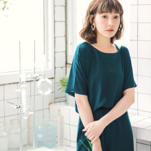桔熊桔选夏装纯色不易皱轻薄款凉爽单边露肩上衣女大码AB6602图片