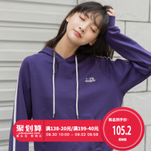 尔给秋季紫色套头宽松学生韩版2018新款慵懒字母刺绣长袖卫衣女图片