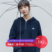 尔给慵懒风上衣女秋2018新款女长袖韩版宽松加厚印花连帽卫衣秋冬图片