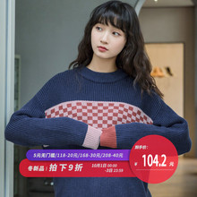 尔给冬季慵懒风毛衣女韩版套头学生宽松粗毛线2018新款保暖加厚图片