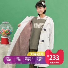 尔给冬季外套女加厚加绒学生宽松牛角扣连帽棉服oversize中长款图片