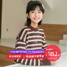 尔给ulzzang原宿半高领条纹粗线毛衣女2018新款套头宽松韩版学生图片