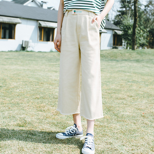 尔给韩版高腰阔腿裤