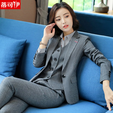 职业装女装套裙2018秋季新款时尚二件套西装面试正装女气质工作服图片