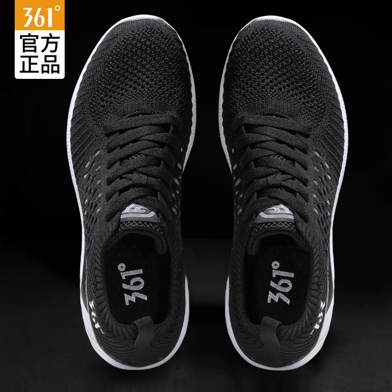 361 Men's Running Shoes 2019 Winter New Mesh Breathable Mesh Shoes Running Shoes 361 Degrees White Casual Sports Shoes