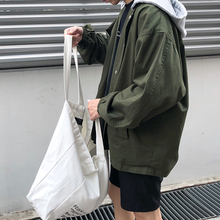 男生假两件外套蝙蝠袖 18春韩版 方寸先生 宽松休闲连帽外套男夹克