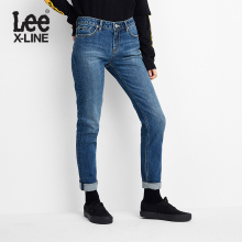Lee女款 2018年秋季X-LINE深蓝色洗水九分牛仔裤LWS4332VA8TZ图片