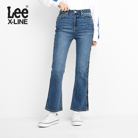 Lee女款 2018年秋季X-LINE蓝色九分牛仔裤L346752VA8UG商品大图