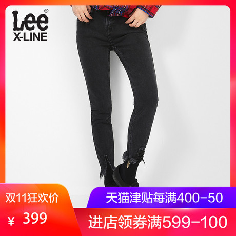 Lee女款黑色修身小脚九分牛仔裤新款LWS4332YS8UD商品大图