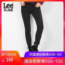 Lee女款黑色修身小脚九分牛仔裤新款LWS4332YS8UD图片
