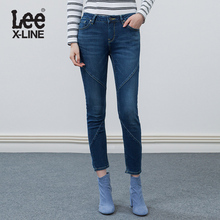 Lee女装 18春夏新品X-line拼接裤脚破洞牛仔裤LWN4181VJ8LA图片