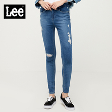 Lee女装2018春夏新品优形丹宁蓝色九分牛仔裤L134173AL8GC图片