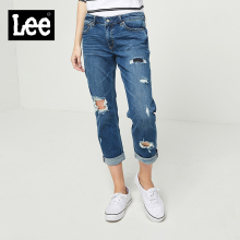 Lee女装2018春夏新品中蓝色牛仔裤LWZ4013AS7DA图片