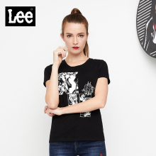 Lee女款 2018年秋季漫威系列黑色印花短袖T恤L30429K99K11图片
