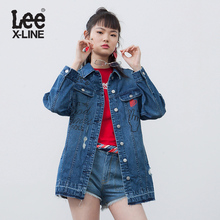 Lee女装 18春夏新品X-line破洞长袖牛仔外套潮L320103HH8KS图片