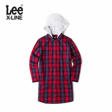 Lee女款 2018年秋季X-LINE红色连帽长袖衬衫L345853QC8TL图片