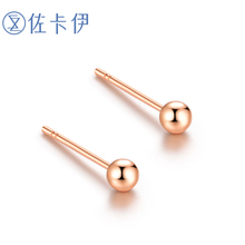 佐卡伊时尚简约玫瑰18k金耳钉18k耳饰彩金K金耳饰正品送女友首饰