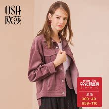 ⑩OSA欧莎2018秋季新款女装韩版港风复古灯芯绒简约时尚外套图片