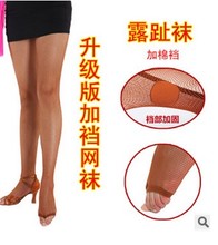 包邮 女士拉丁网袜基础网袜软网加棉裆弹力大瘦腿袜跳舞袜子长腿