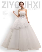婚纱礼服 2013夏季新款抹胸 韩版蕾丝 水晶镶钻蓬蓬婚纱礼服