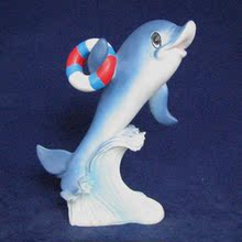 包邮 海洋馆工艺品卡通海海豚礼物生日礼品树脂玩具书房摆件