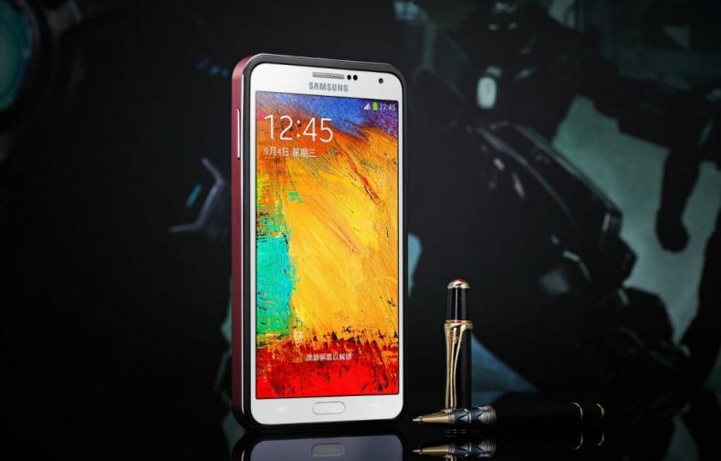 iMatch Aviation Aluminum Alloy Metal Bumper Tempered Glass Back Cover Case for Samsung Galaxy Note 3 N9000